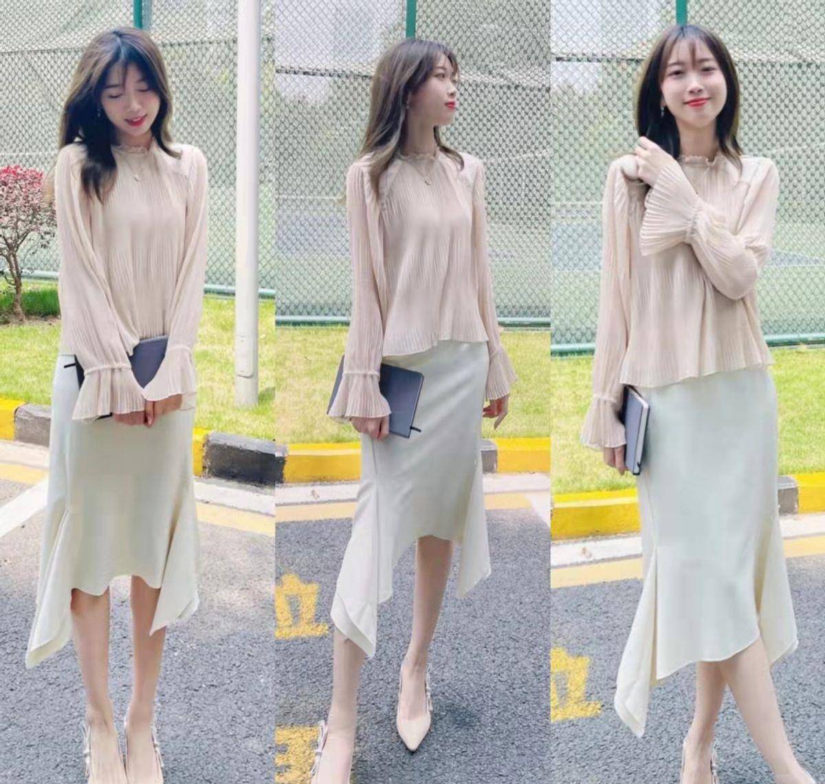 原创气质天花板衬衫高腰鱼尾裙温柔显女人味轻熟风稳稳拿捏