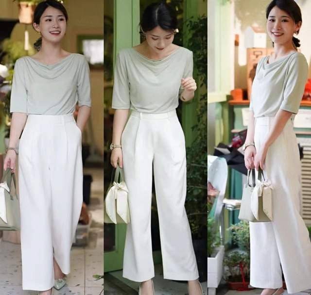 原创白色阔腿裤太好穿了简单搭配都时髦大气妥妥夏日神裤