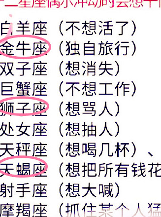 十二星座偶尔冲动时候会想什么天蝎座想把所有钱花光你呢