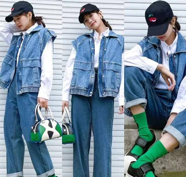 原创牛仔马甲叠穿别错过简单的搭法时髦吸睛出门试试这样穿吧