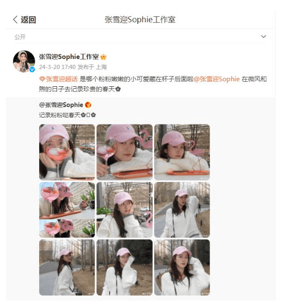 原创张雪迎晒九宫格美照肤白貌美惹人爱笑容甜美宛如初恋