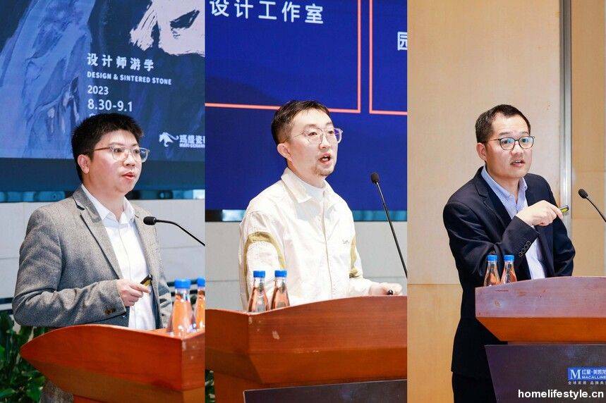 (左)红星美凯龙家居集团展览公司招商总监巨万斌;(中)红星美凯龙家居