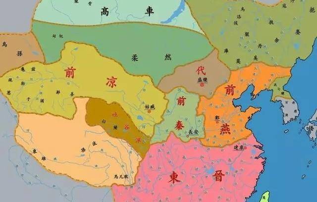 五胡十六国时期的中国地图凉州(今甘肃武威)地区是中国西部汉胡各部的