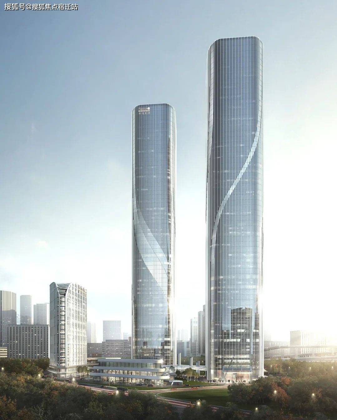 世茂智慧之门272米地标双子塔纵览约8公里江岸景观杭州超甲级现房写字