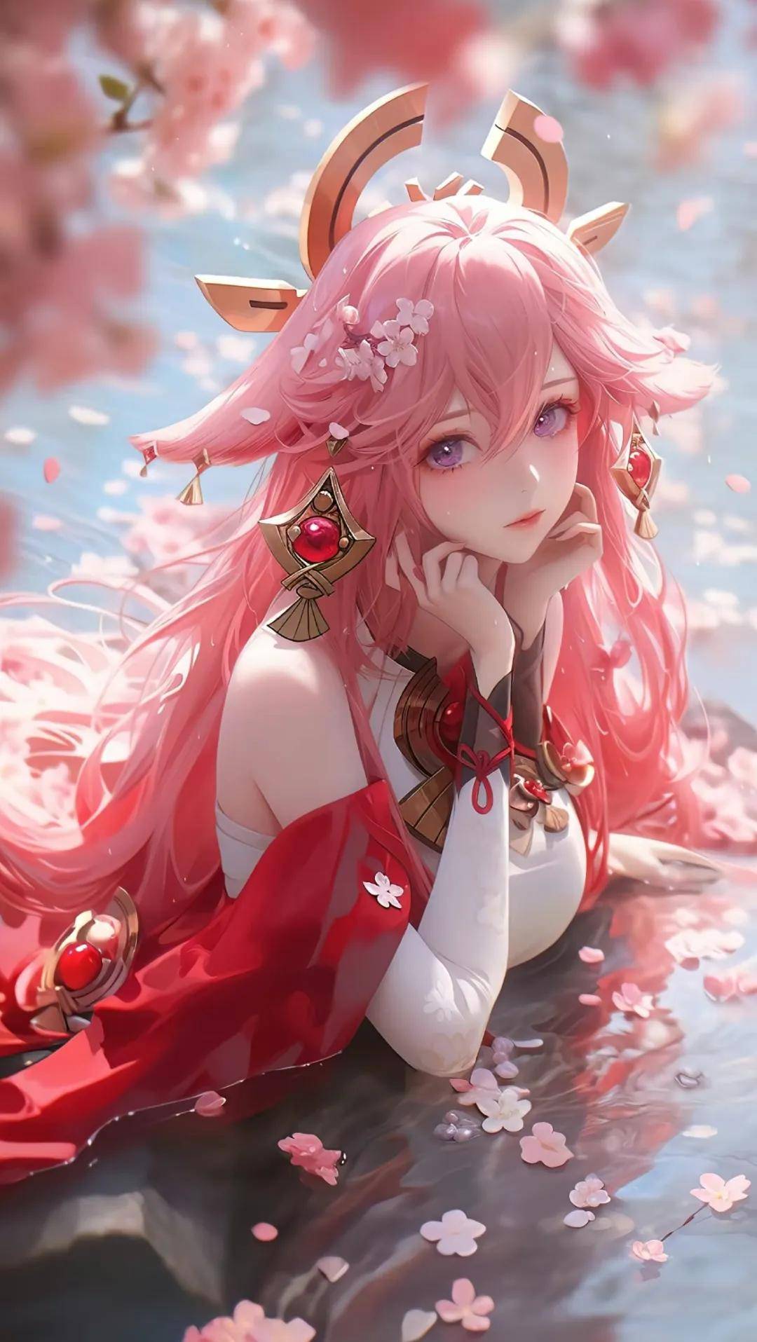 ai智能绘画二次元粉丝系美女