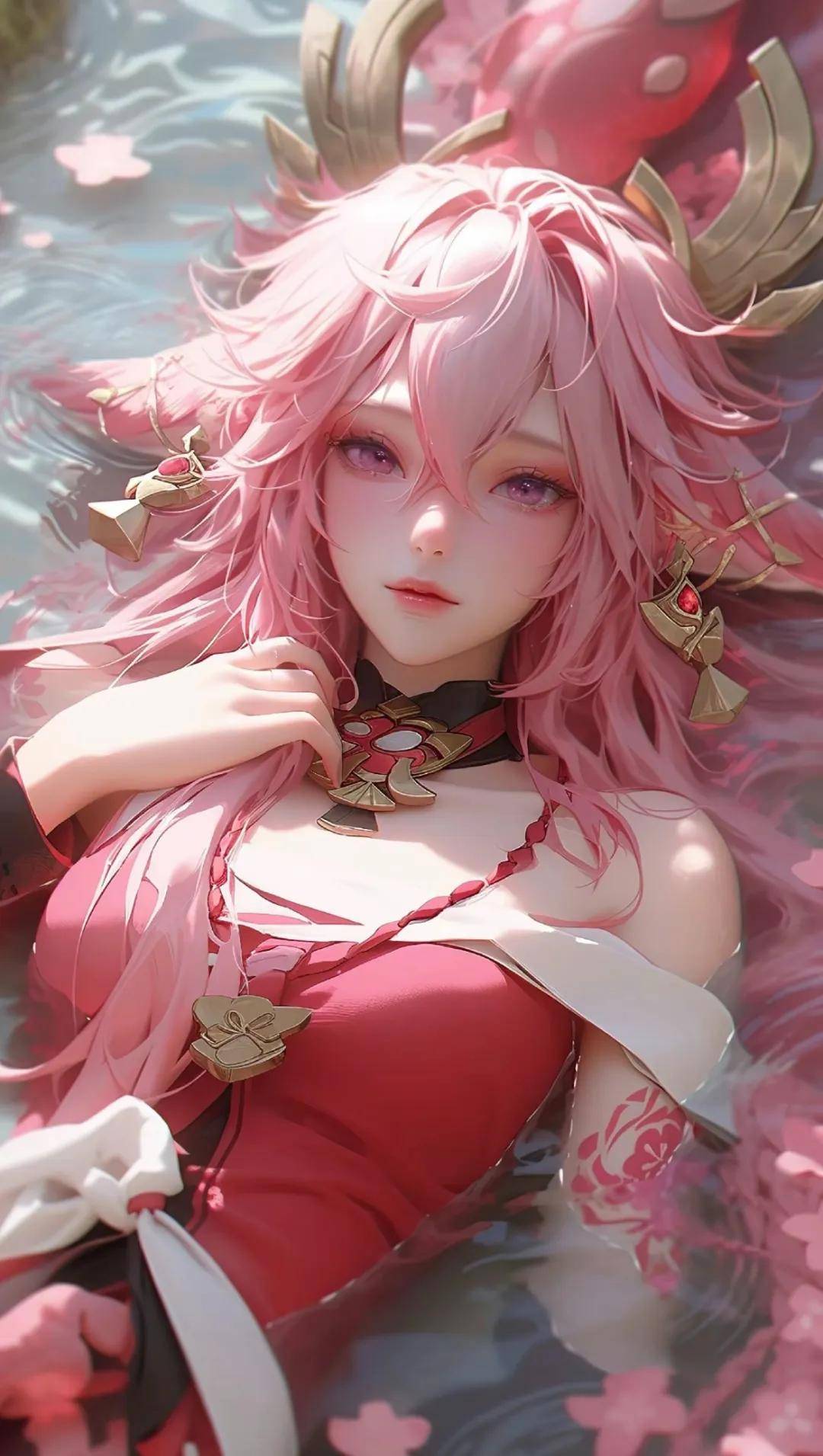 ai智能绘画二次元粉丝系美女