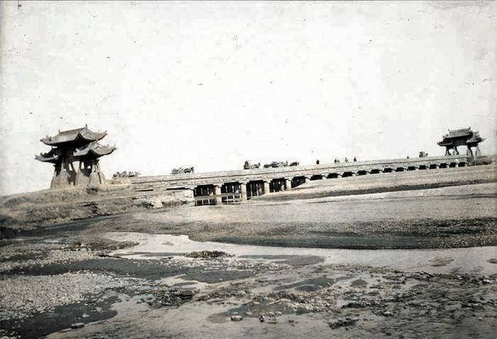 原创陕西老照片民国初期的西安古城灞桥钟楼以及华阴庙