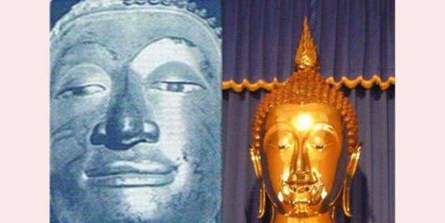 金佛被塑成泥佛遗弃200年,工人搬运时摔出裂痕,露无价真身_佛像_佛教