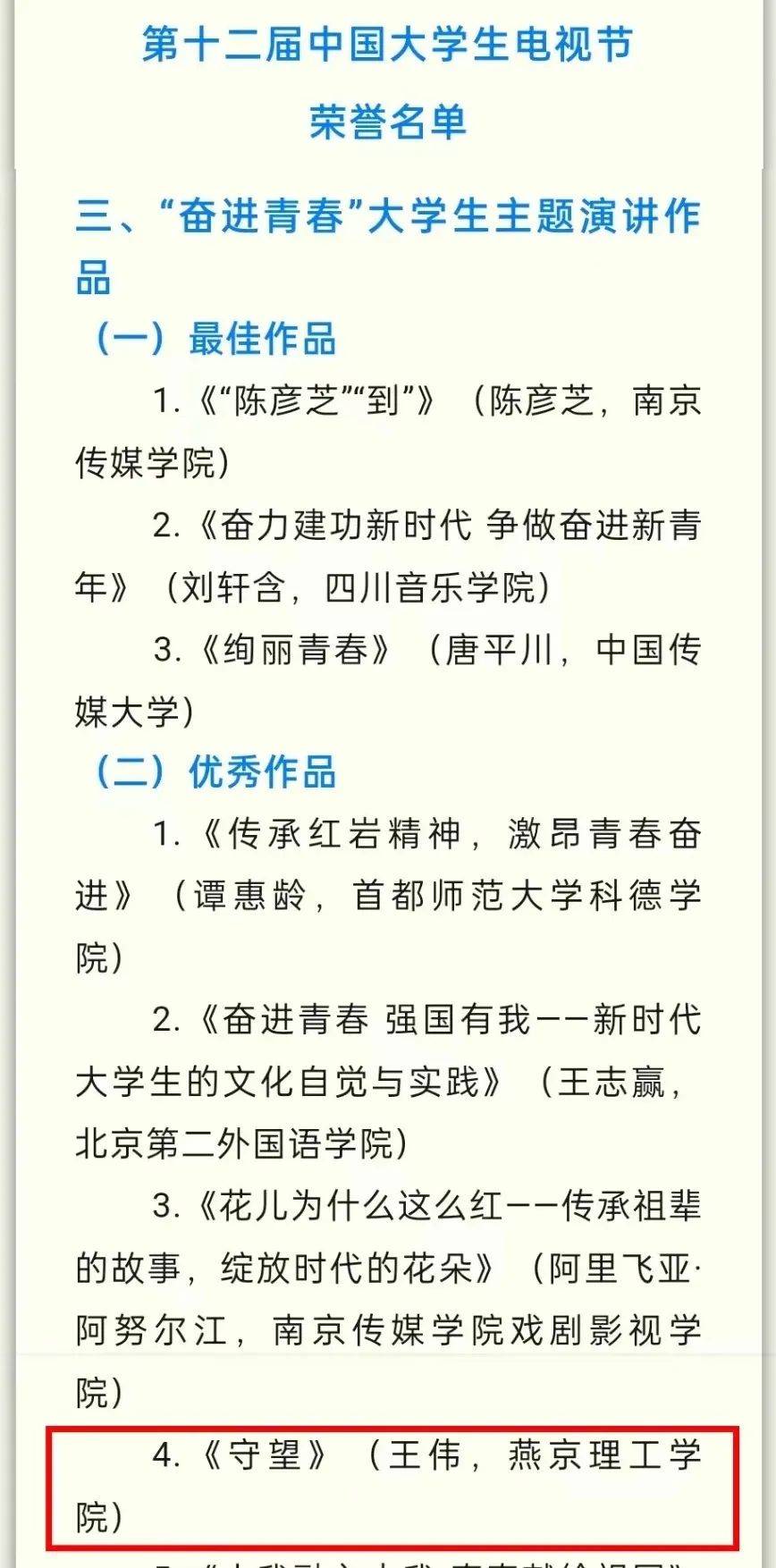 荣誉名单据悉,此次活动由中国文学艺术界联合会,中国电视艺术家协会