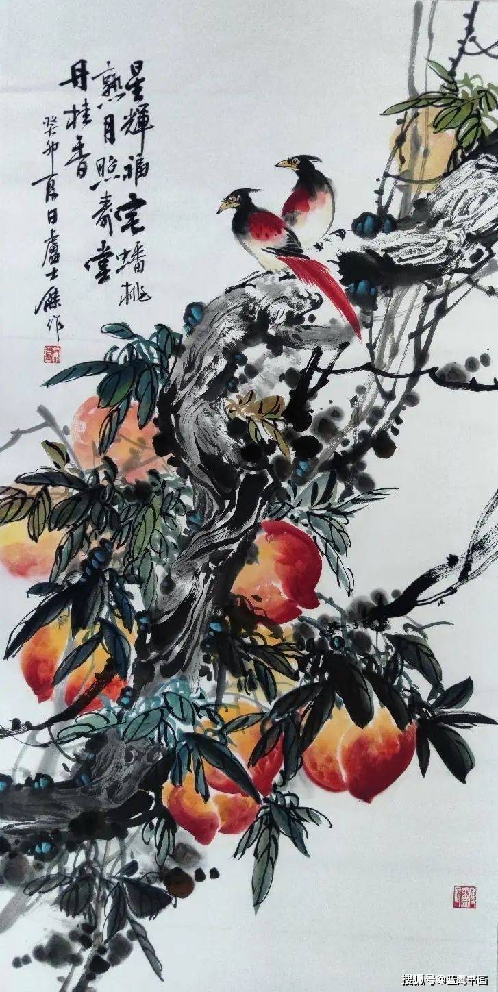 画坛名家卢士杰作品赏析:笔墨老辣又潇洒,新奇唯美又高雅_艺术_牡丹花