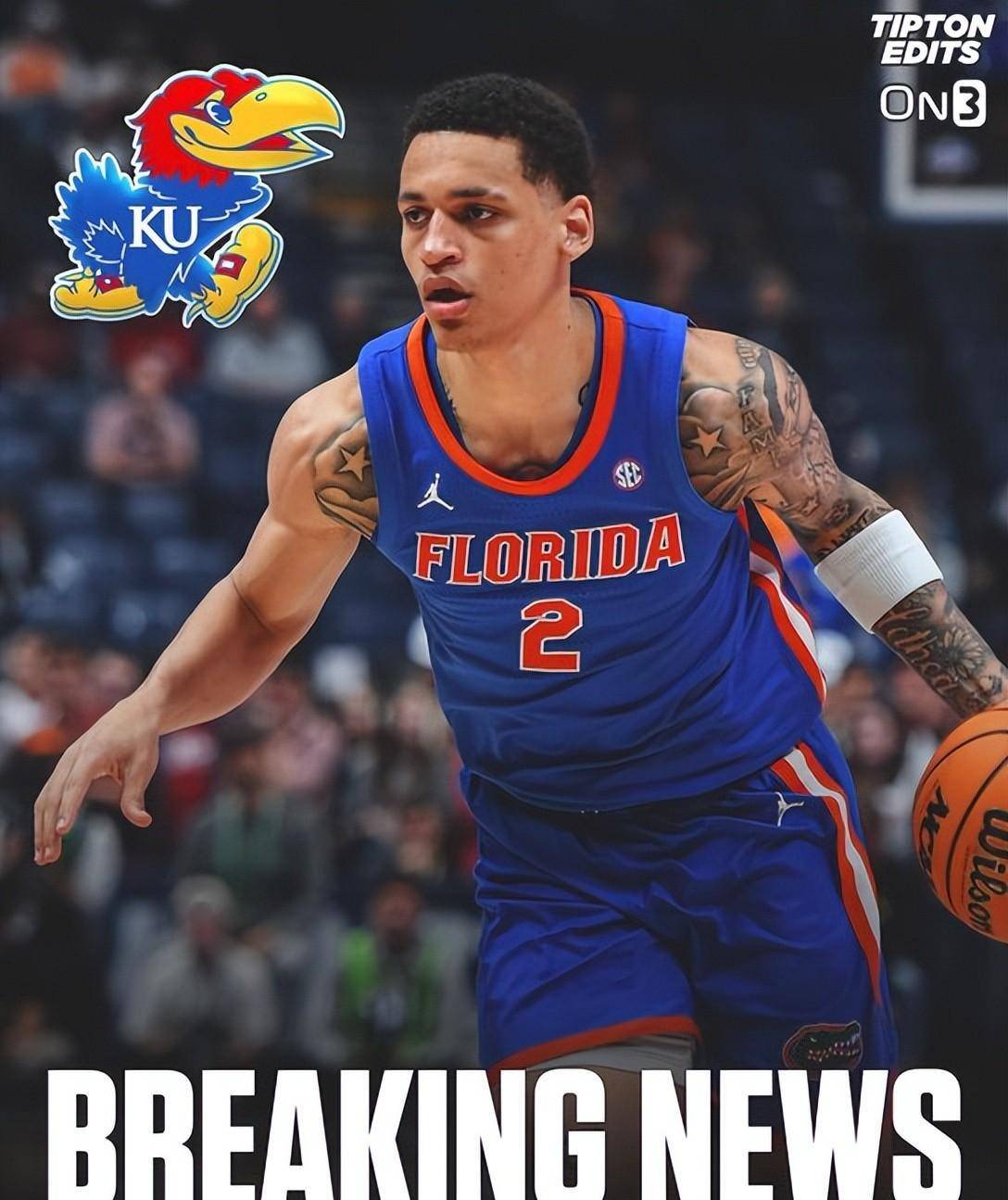 原创佛罗里达侧翼莱利库格尔宣布转学至ncaa堪萨斯大学