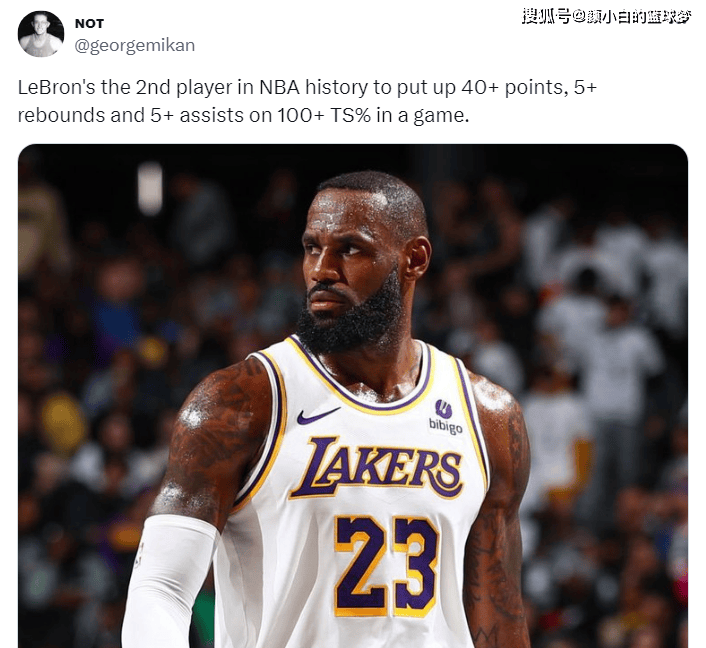 詹姆斯成为湖人队史出手10个三分命中率最高的球员;7.