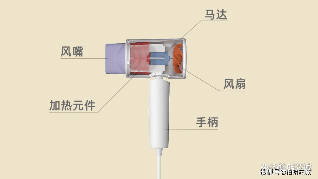 电吹风拆解图片