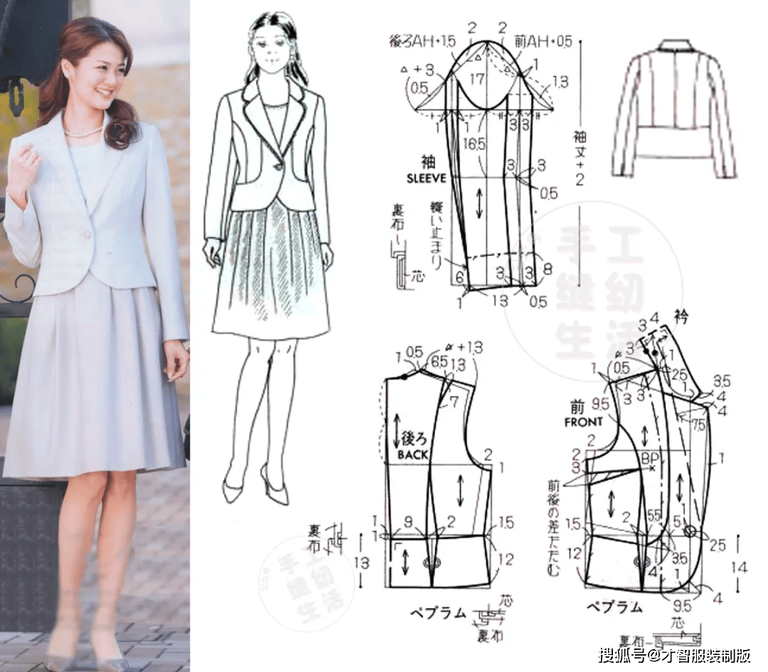 18款职场女装小西服教程有 纸样裁剪图 才智服装