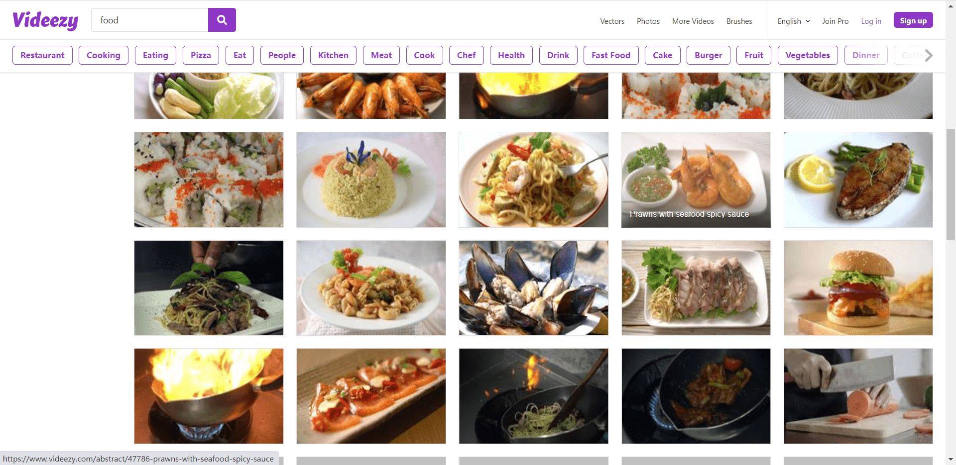 videezy是一个免费和高质量的视频素材分享平台。它的美食视频素材包含了多种烹饪方法和美食制作技巧