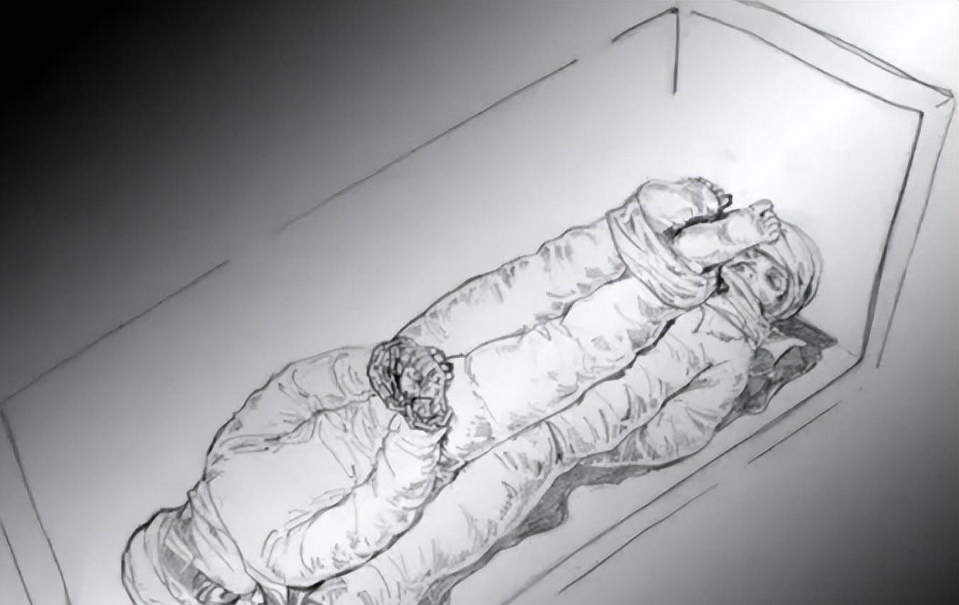 两具高度腐烂的男尸,口含钥匙,身压绿色符咒,如同木乃伊一般,以