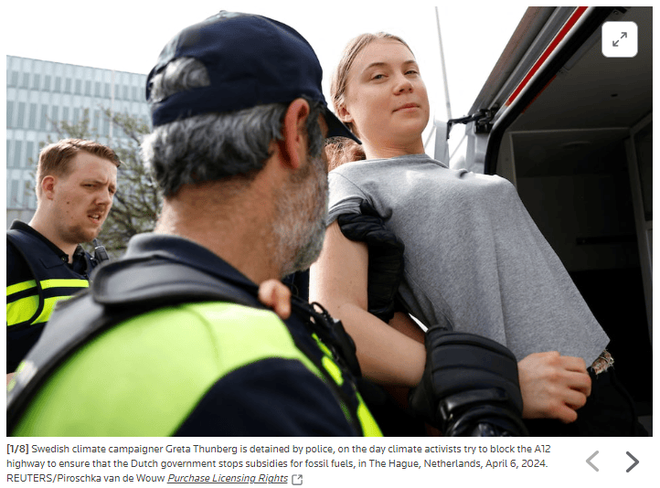 瑞典“环保少女”在荷兰2次被捕 封锁高速公路：抗议化石燃料补贴