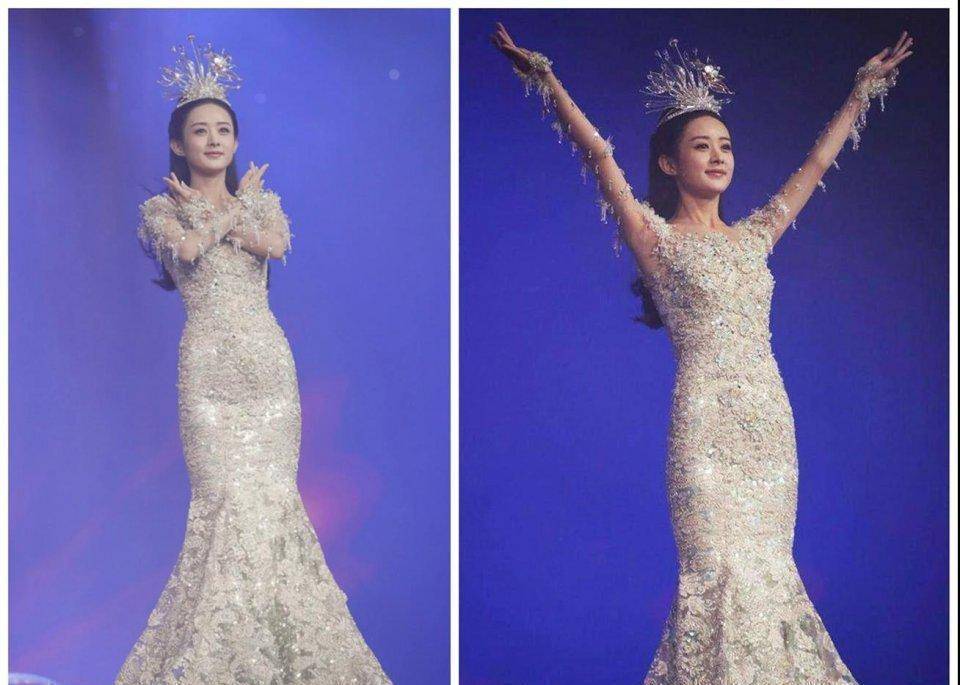 新金鹰女神战袍亮相被吐槽像一地鸡毛最美还是赵丽颖战袍