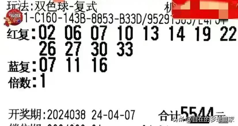 色球24038期晒票:50倍,33倍志在高远,40多张复式票精彩十足_人们_彩票