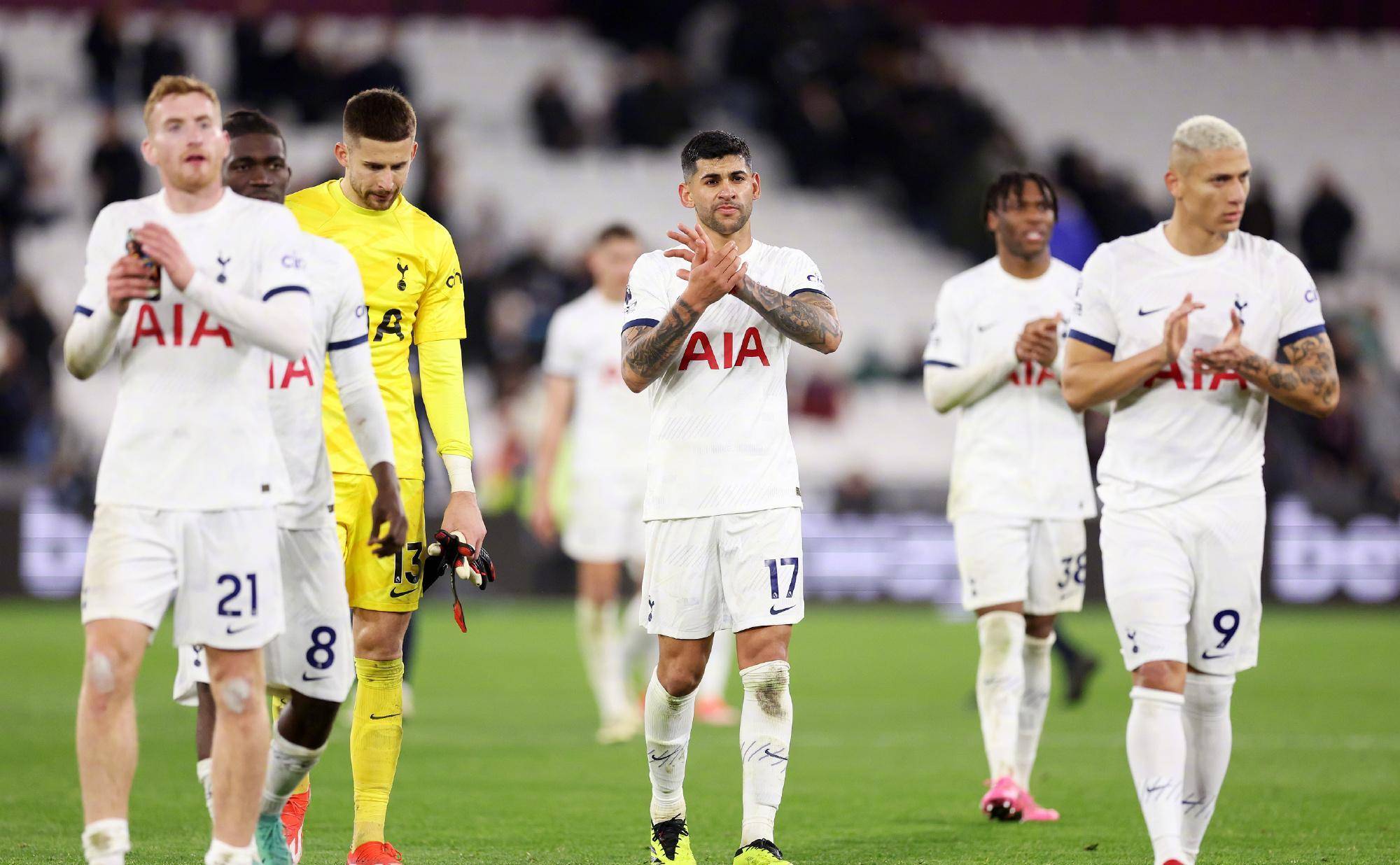 热刺客场没赢西汉姆联所以曼城热刺和曼联还得互相追赶