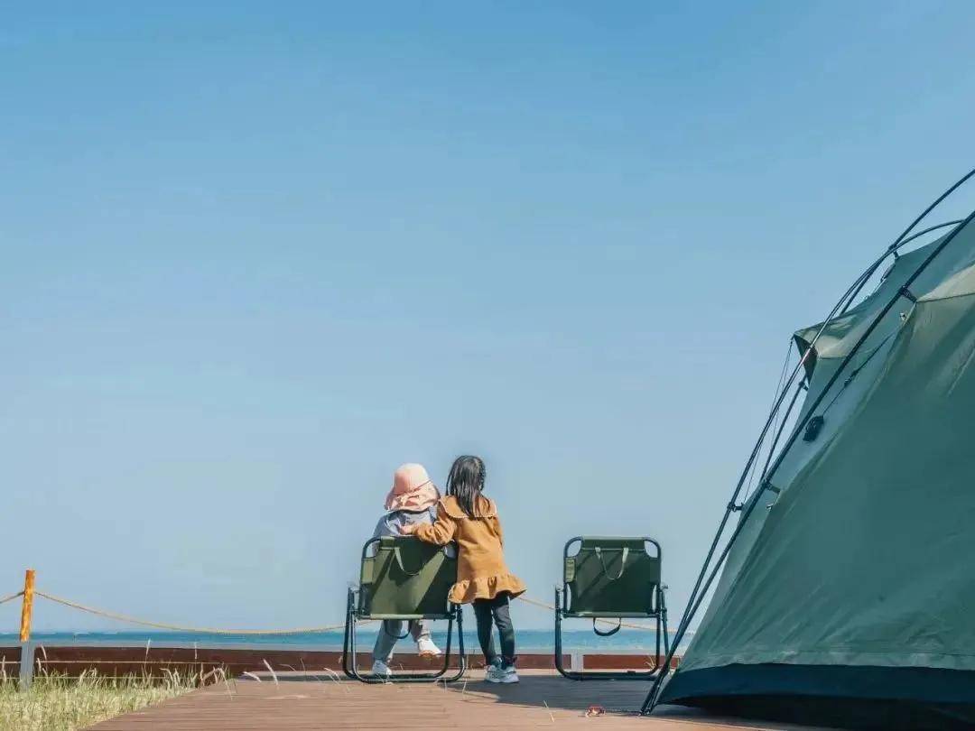 银沙滩赤海chillwave露营地坐拥银沙滩,背靠黑松林,三面环海,水清滩平
