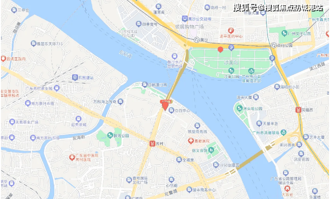 花地大道及芳村大道交汇,3公里内有珠江隧道/洲头咀隧道/如意坊隧道