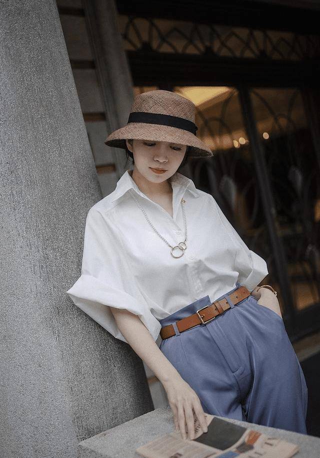 原创初春三木把衬衫穿出高定范这样搭配高级洋气照穿美腻了