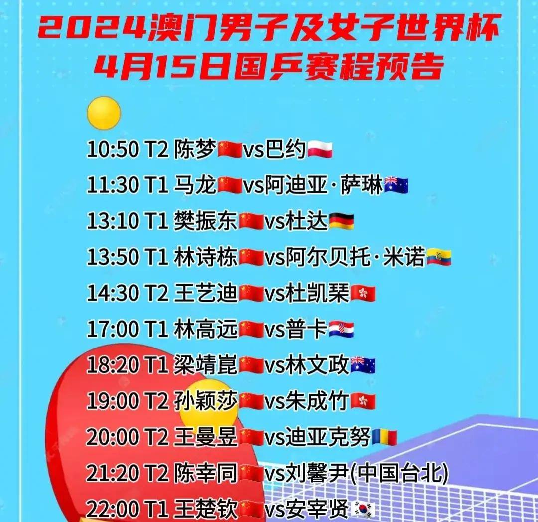 乒乓球世 界杯时间 揭晓相关图片2