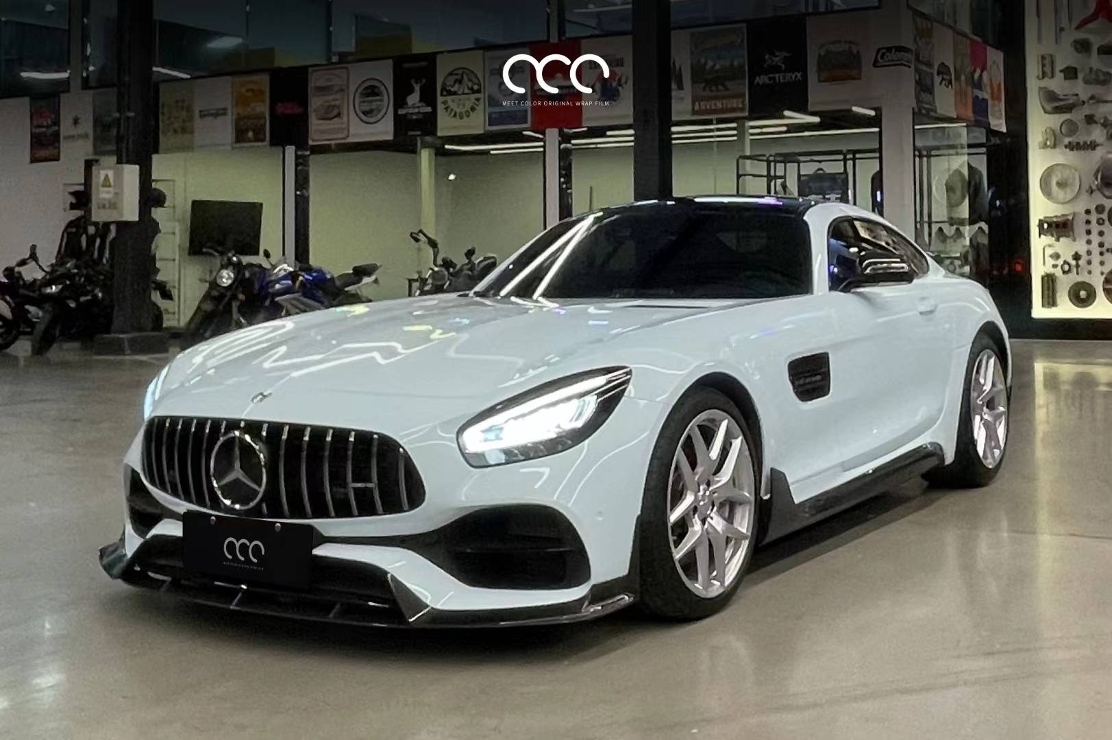 奔驰amg gt漫彩彼得白改色膜, 轻奢于形 清澈于心