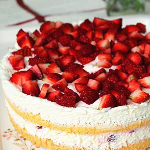 原创草莓奶酪蛋糕吃着甜而不腻做法简单到没朋友