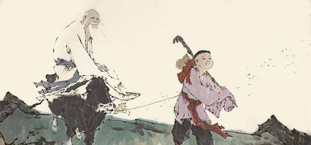 因为根据《老子化胡经》记载,道教创始人老子与徒弟尹喜骑上青牛远走