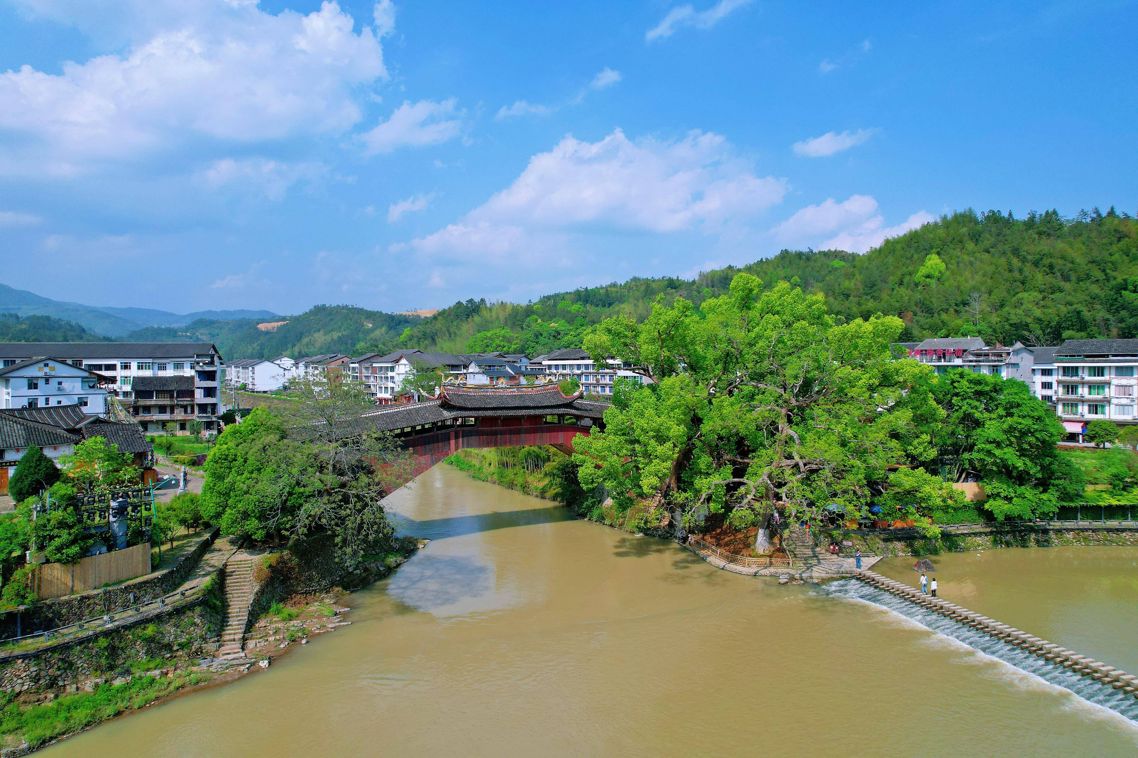 汉中市濂水河景观廊桥图片