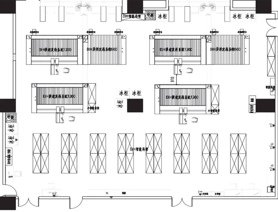 解放军总医院新建门诊四层药房整体化设计示意图医院新建门诊四层药房