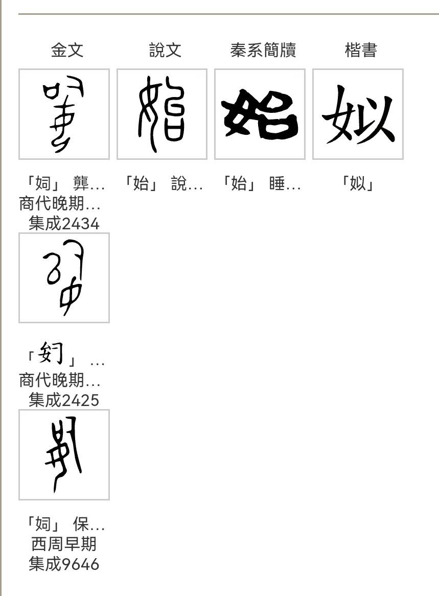 姒与始 一字分化探源