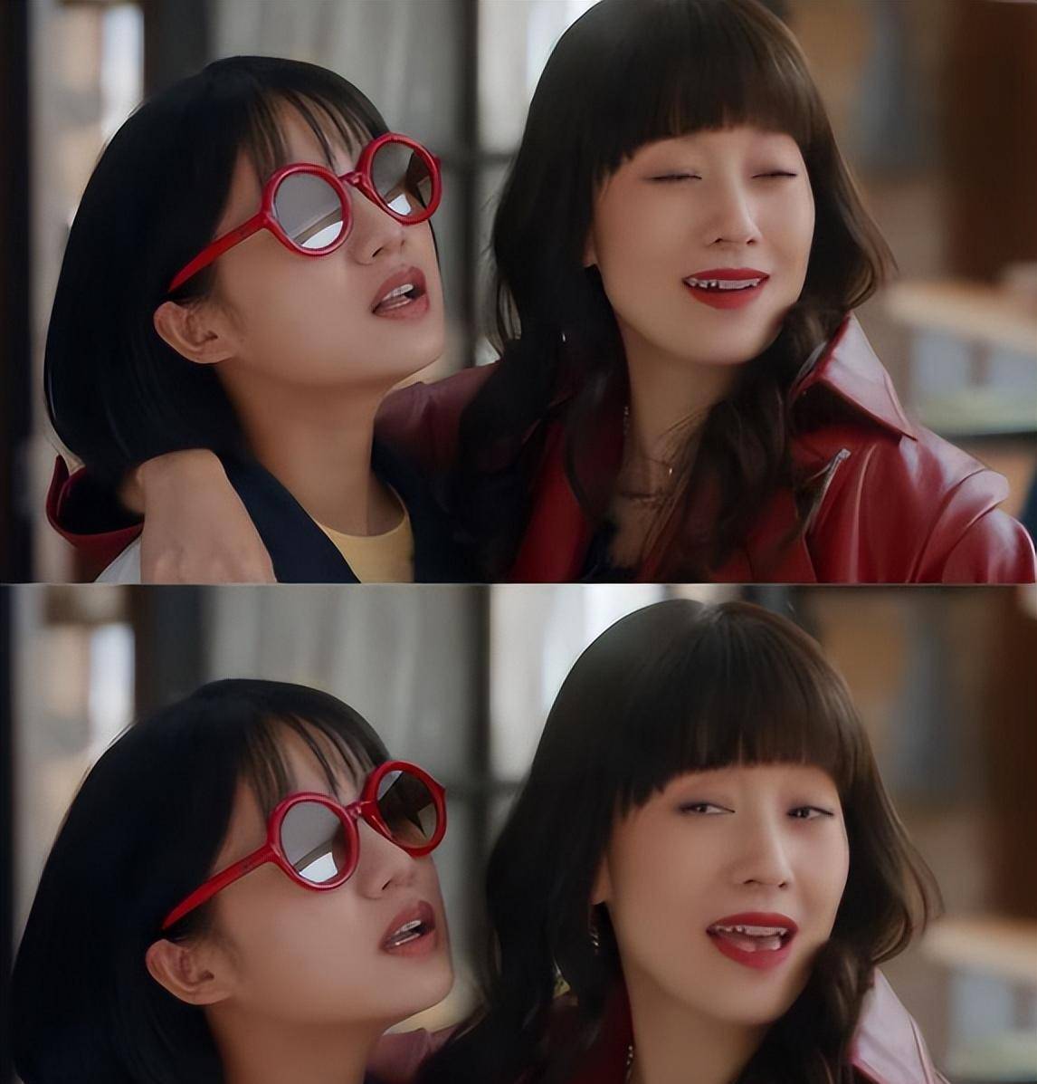 时,做出尖叫和扭捏的动作,伴随着做作的表情,给人一种强行装嫩的感觉