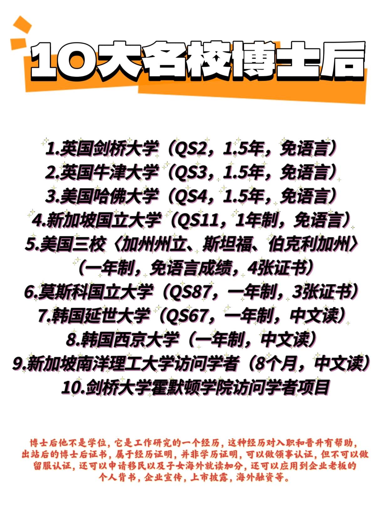 申请博士后的流程以及条件