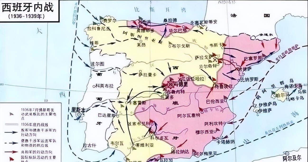 1936年,号称"小二战"的西班牙内战爆发,法西斯匪帮和国际纵队打得不可