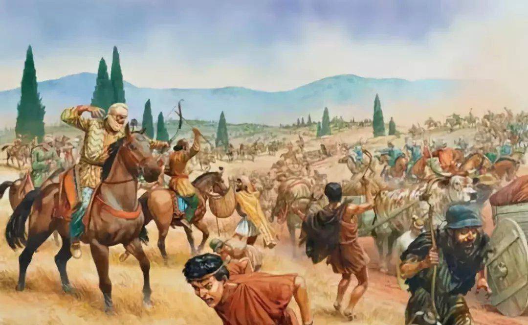 此外,他还下令发动一系列骑兵进攻,企图将希腊人引离高地.