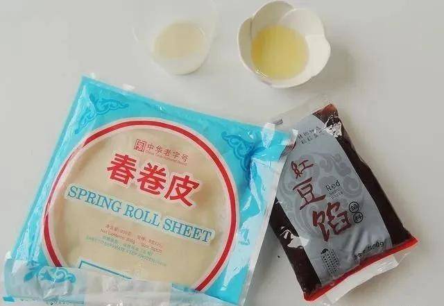 【红豆沙春卷】想吃春卷不用买,自己做超简单,金黄酥脆,大人小孩都