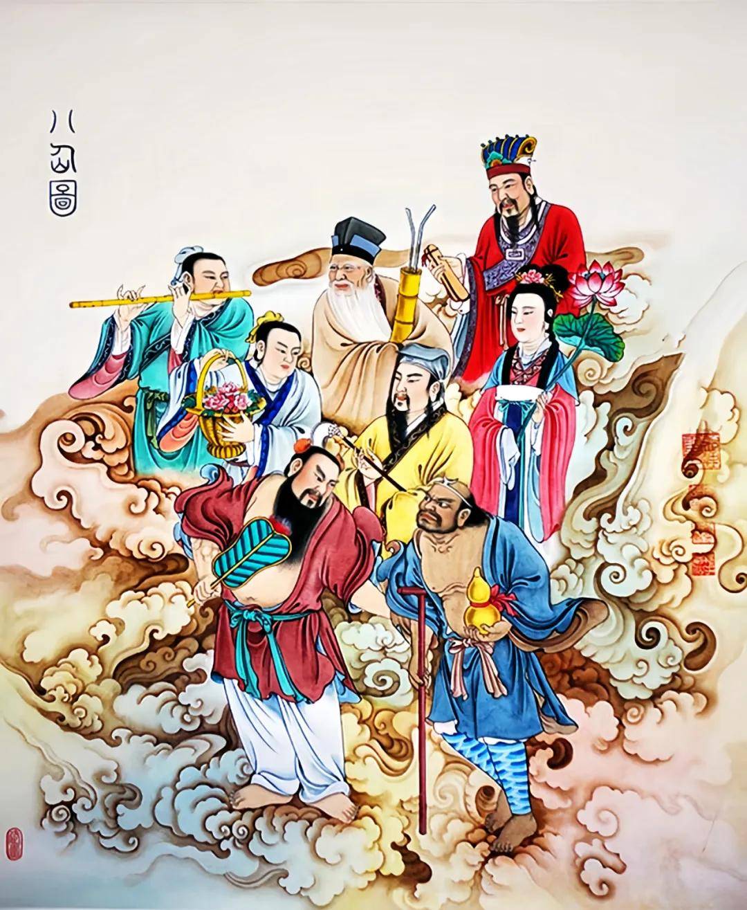 汉钟离(钟离权),张果老,蓝采和,何仙姑,吕洞宾(吕岩),韩湘子,曹国舅