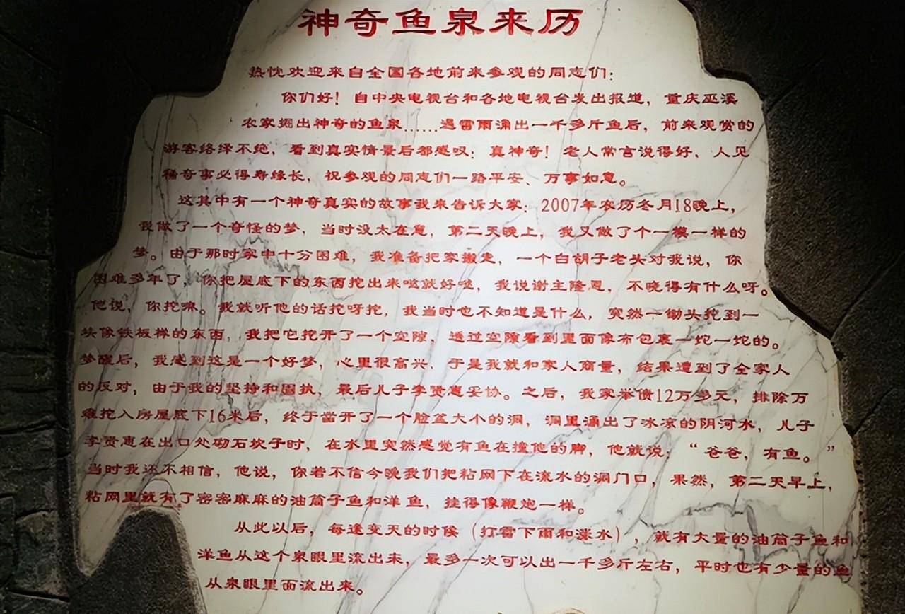 重庆一老农在家挖出"鱼泉",住宅变景点,一年门票收入30万_小鱼_李常权