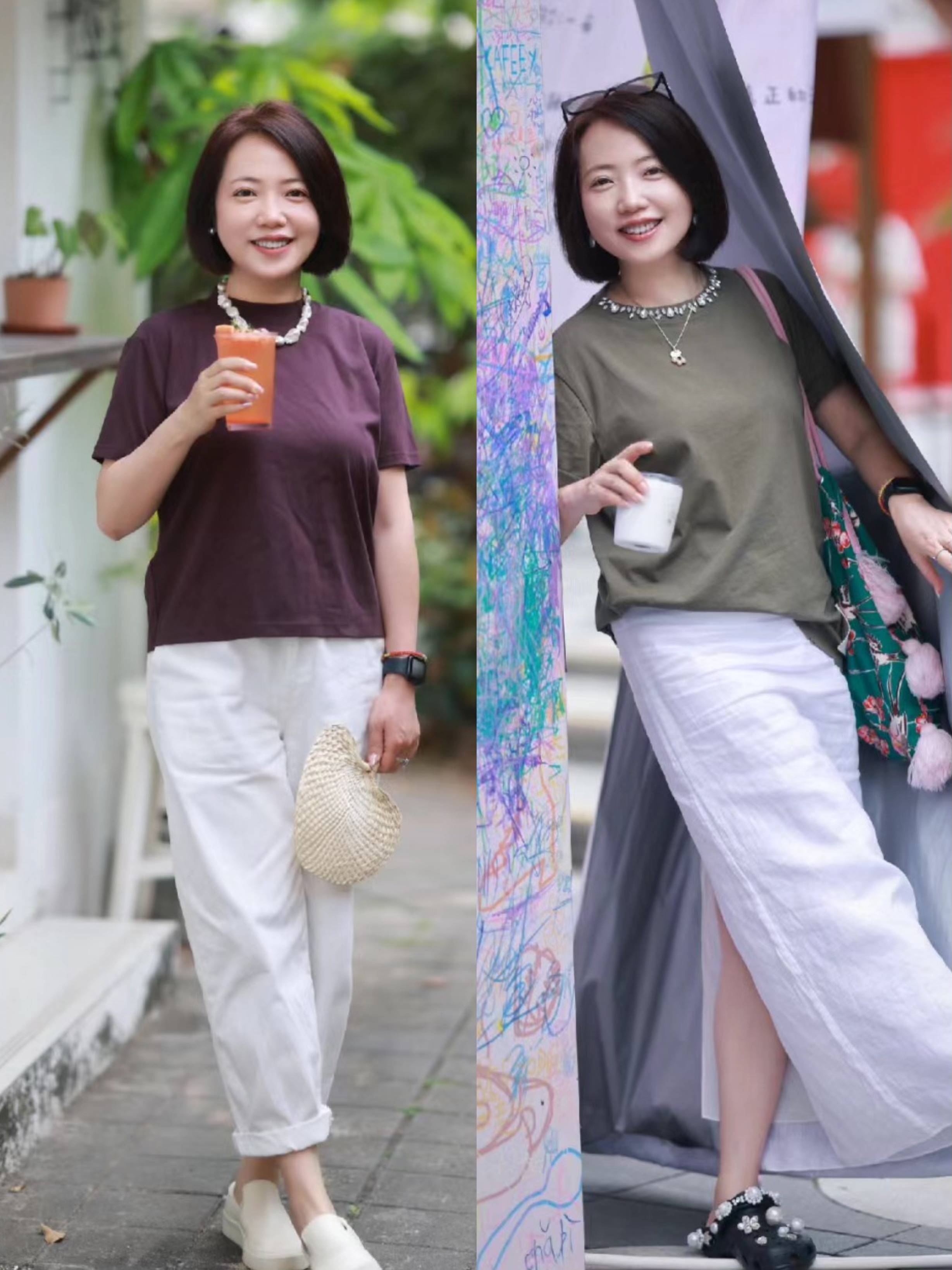 50岁阿姨惊艳到,衣穿宽松,妆发清爽,到老没有油腻感_黑色_女人_气质