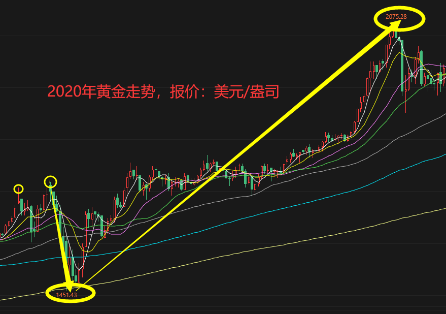 黄金走势50年图片