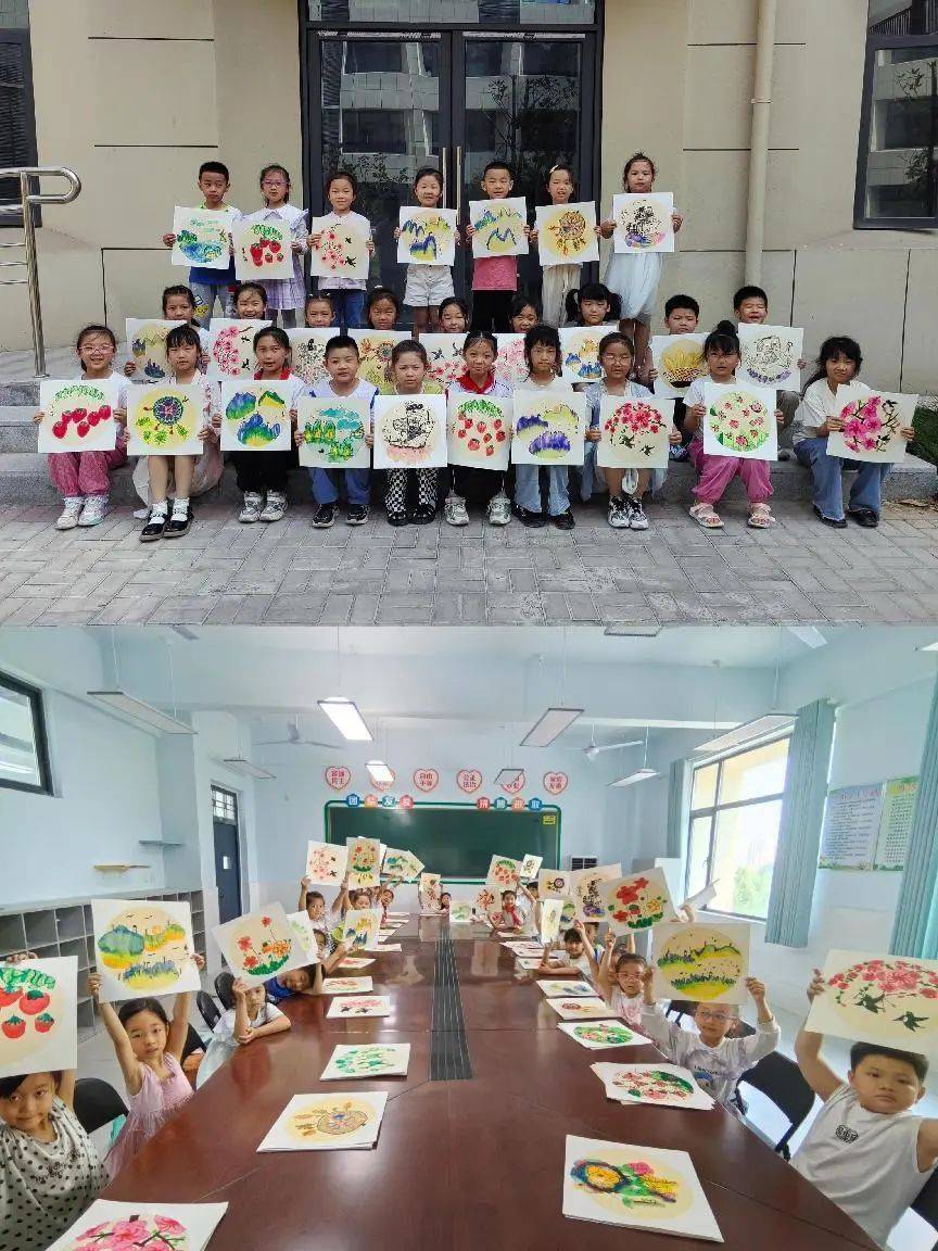 多彩的颜色在宣纸上融于流动的清水,赋予绘画独特的视觉艺术效果