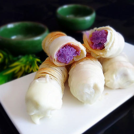 巧克力紫薯酥角,外皮酥脆内馅香甜,很香很好吃,一口下去几种味道