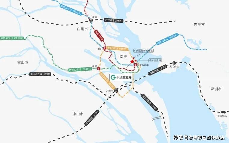 南沙港快速,东新高速4地铁:4号线,22号线(规划中,160km/h)和15号