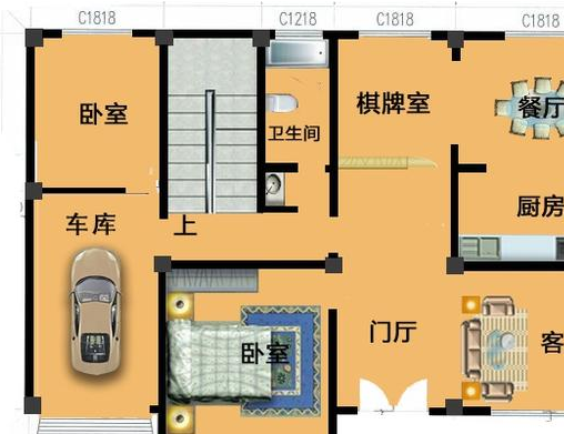 二层自建房设计方案,车库和土灶一个不少,第三套布局最实用