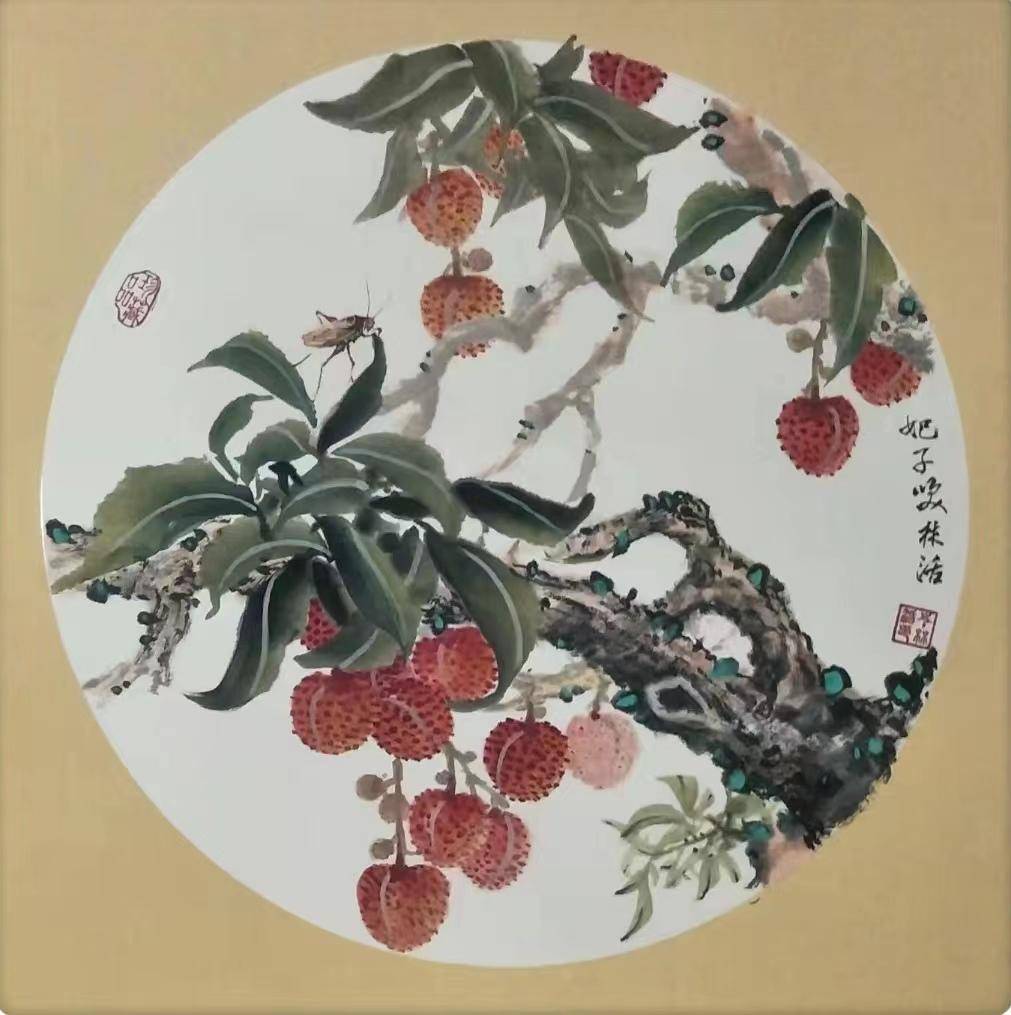 当代牡丹画家岑林活