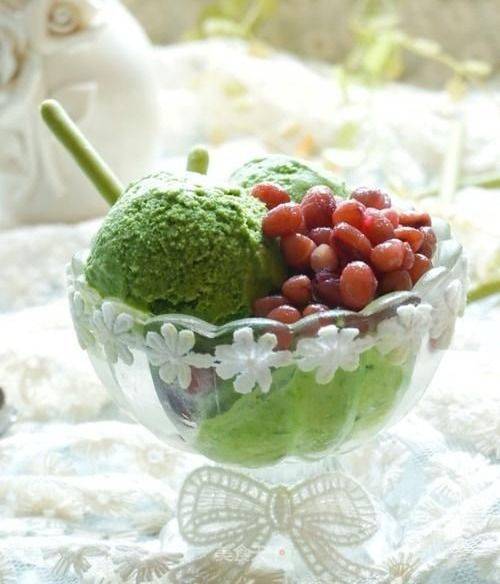 夏日自制甜品,抹茶蜜豆冰淇淋,清甜又解暑