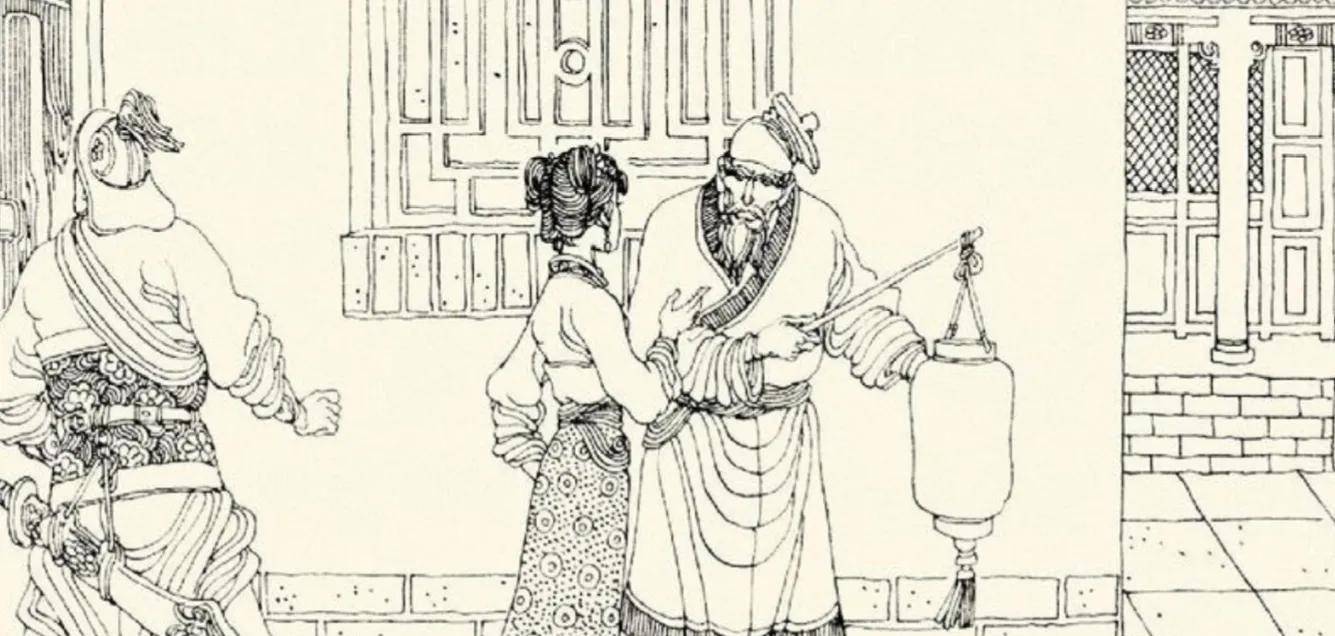 "呼忠领二人来到银安殿外西偏房,让他们坐下以后说:"你们来得不凑巧